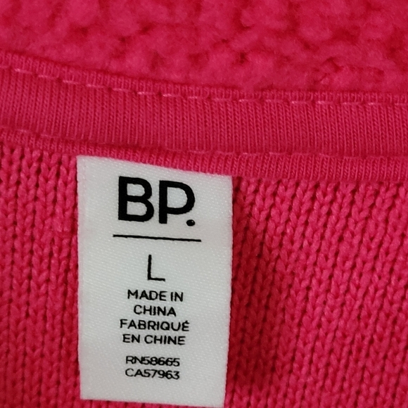 BP. Cropped Fleece Half Zip Pullover Faux Fur Hot Pink NWOT - Picture 8 of 9